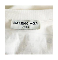 Pre-Owned Balenciaga Off White Cotton Knit Oversized T-Shirt Dress