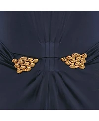 Pre-Owned Roberto Cavalli Women's Purple Jersey Broach Detail Knee