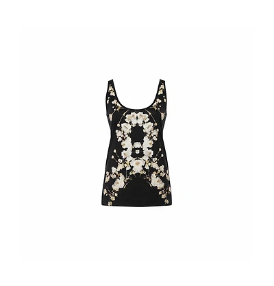 Pre-Owned Givenchy Women's Black Cotton Floral Printed Tank Top