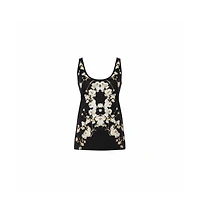 Pre-Owned Givenchy Women's Black Cotton Floral Printed Tank Top