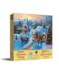 SunsOut Sunset Christmas Village 500 piece Jigsaw Puzzle for Adults