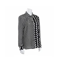Pre-Owned Stella Mccartney Women's Monochrome Silk Multiprint Long Sleeve Shirt