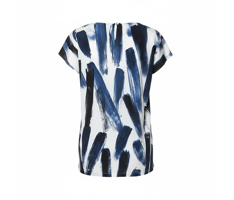 Pre-Owned Dolce & Gabbana Women's f Cotton Brushstroke Print Short Sleeve Tunic Top
