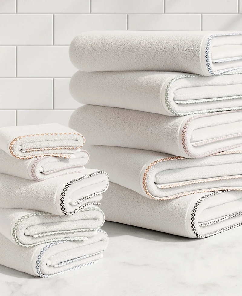 Linery & Co Quick-Dry Cotton Decorative Border 6 Piece Towel Set