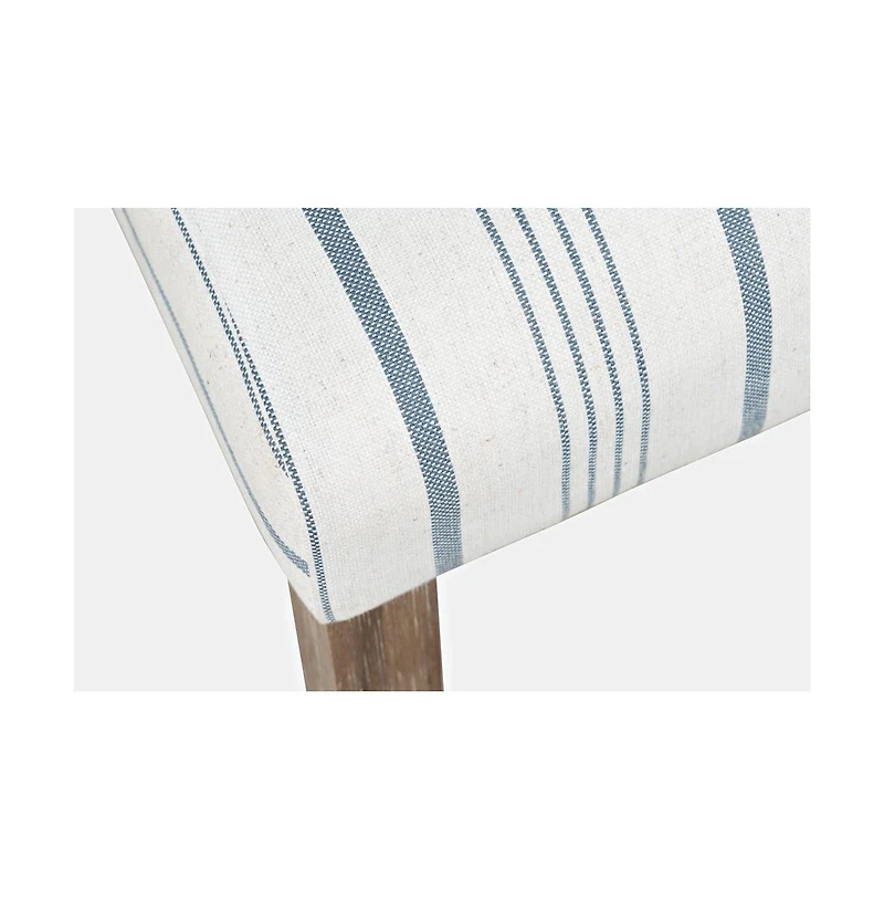 Jofran Eastern Tides Coastal Wire-Brushed Wood Three Piece Upholstered Dining Set