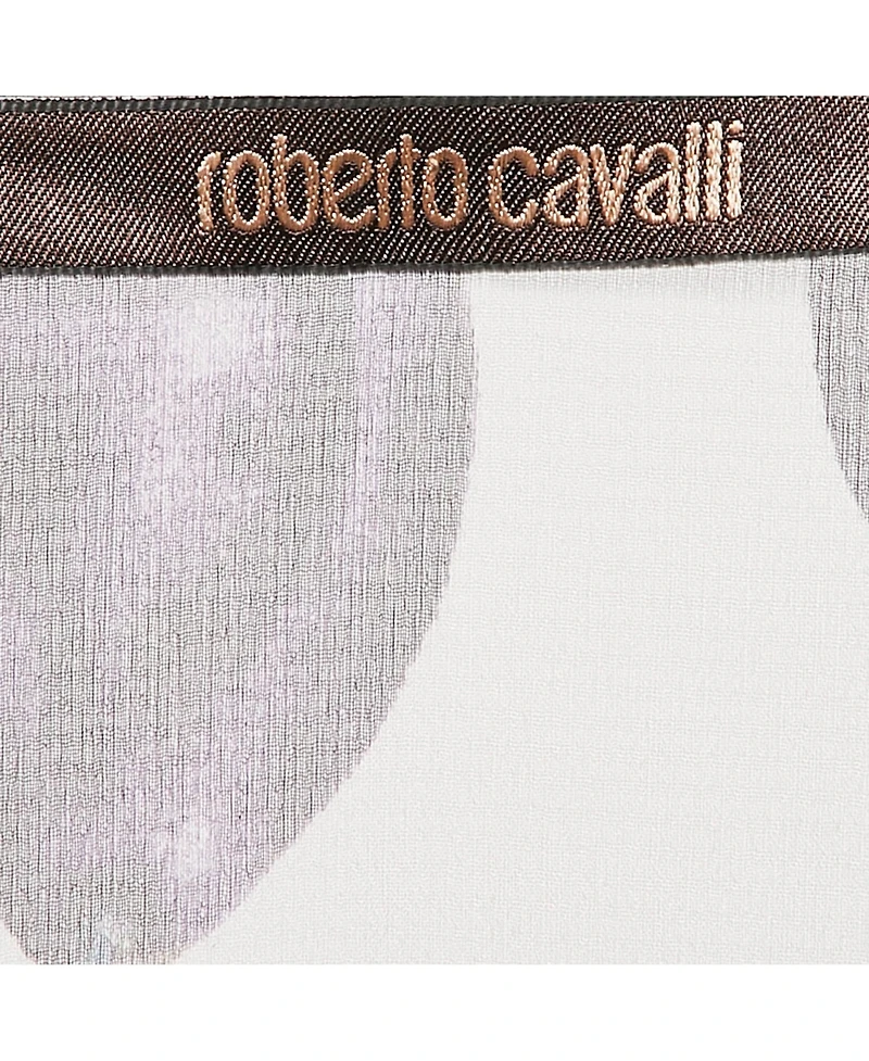 Pre-Owned Roberto Cavalli Women's Multicolor Floral Print Silk Ruffle Belted Dress