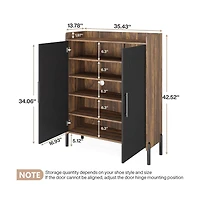 Slickblue Narrow Shoe Cabinet with Doors for Compact Hallway Spaces
