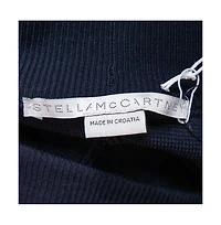 Pre-Owned Stella Mccartney Women's Navy Blue Cotton Knit Contrast Stripe Panel Detail Midi Skirt