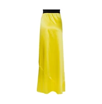Pre-Owned Roberto Cavalli Women's Silk Satin Flared Maxi Skirt