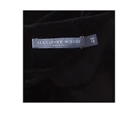 Pre-Owned Alexander Mcqueen Women's Silk Blend Velvet Wide Leg Trousers