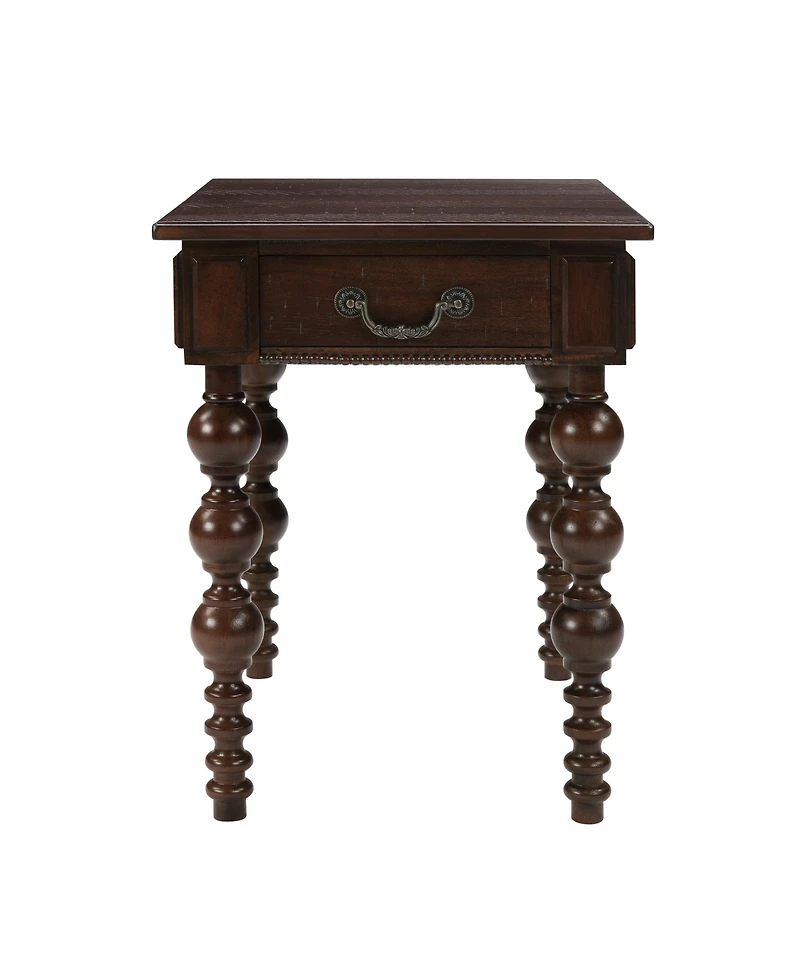 sumyeg Vintage Solid Wood End Table Narrow Sofa Side with Drawer