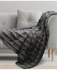 Cheer Collection Ultra Soft Faux Fur to Microplush Reversible Cozy Warm Throw, 50" x 60"