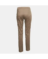 Pre-Owned Moschino Women's Cheap And Chic Brown Cotton Skinny Trousers