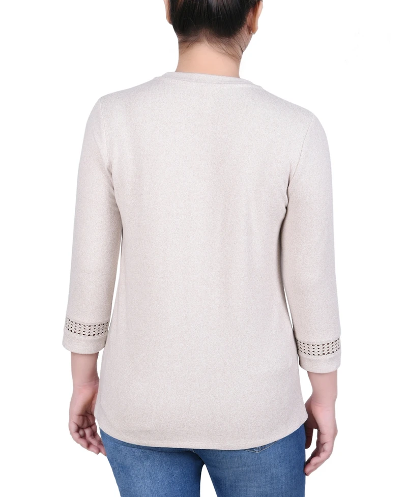 Ny Collection Petite Long Sleeve Swing Tunic Top