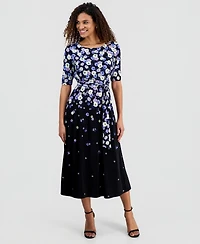 Kasper Women's Floral-Print Midi Dress