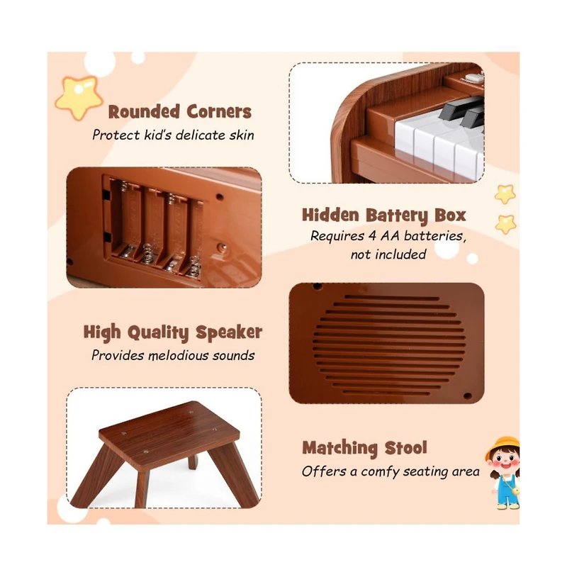 Hongge 25 Key Mini Digital Piano with Stool