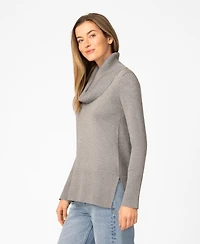 Melissa Paige Women's Rib Cowl Neck Tunic Sweater