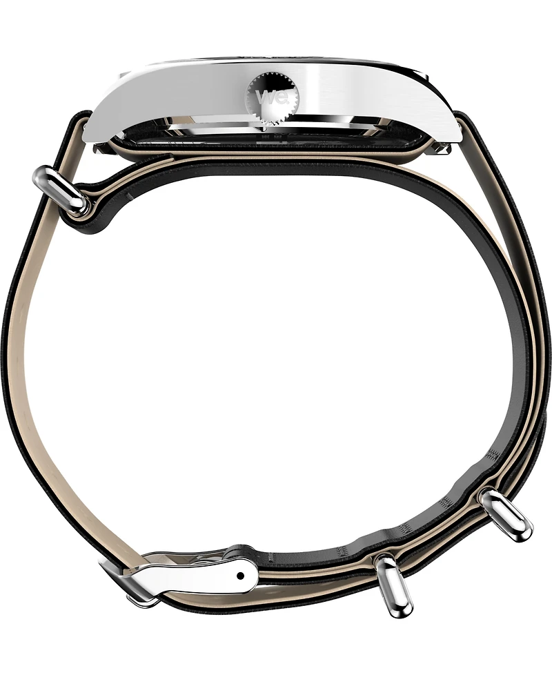 Timex Men's Quartz Analog Black Leather Watch, 39mm