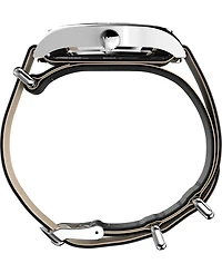 Timex Men's Quartz Analog Black Leather Watch, 39mm