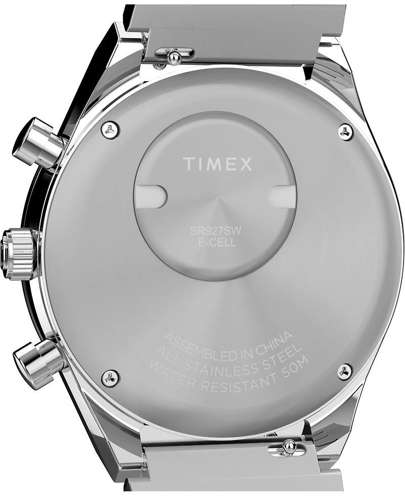 Timex Men's Chronograph Silver-Tone Stainless Steel Watch, 40mm
