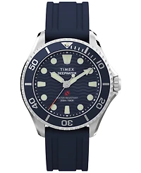 Timex Unisex Quartz Analog Blue Hnbr Rubber Watch