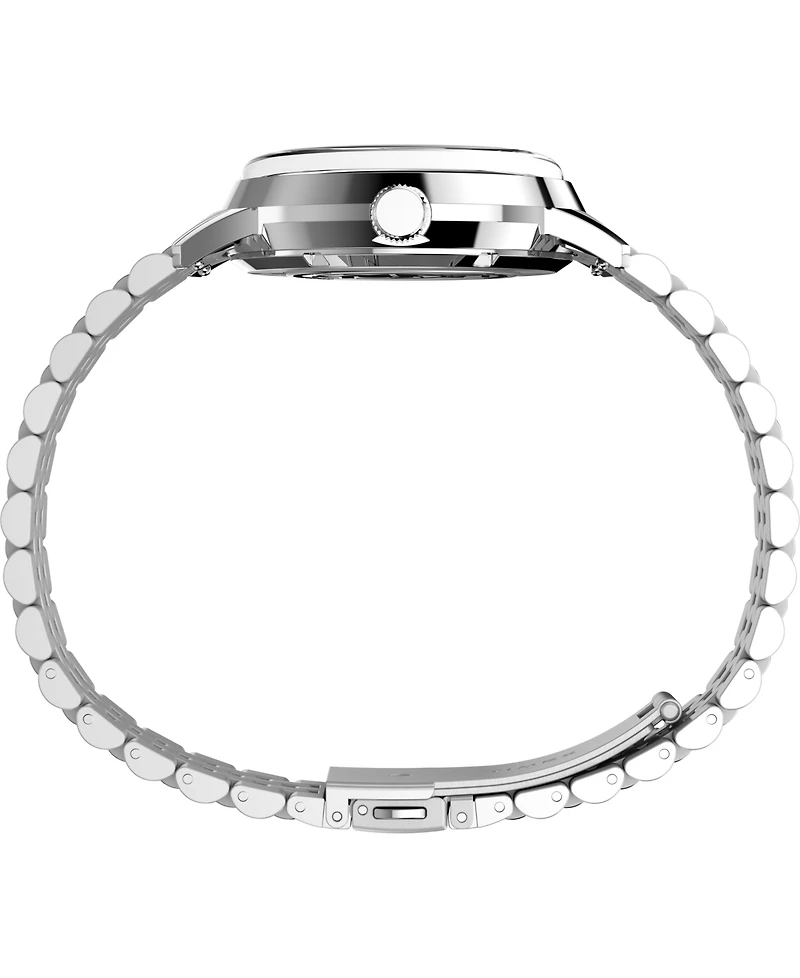 Timex Men's Mechanical Automatic Silver-Tone Stainless Steel Watch, 40mm