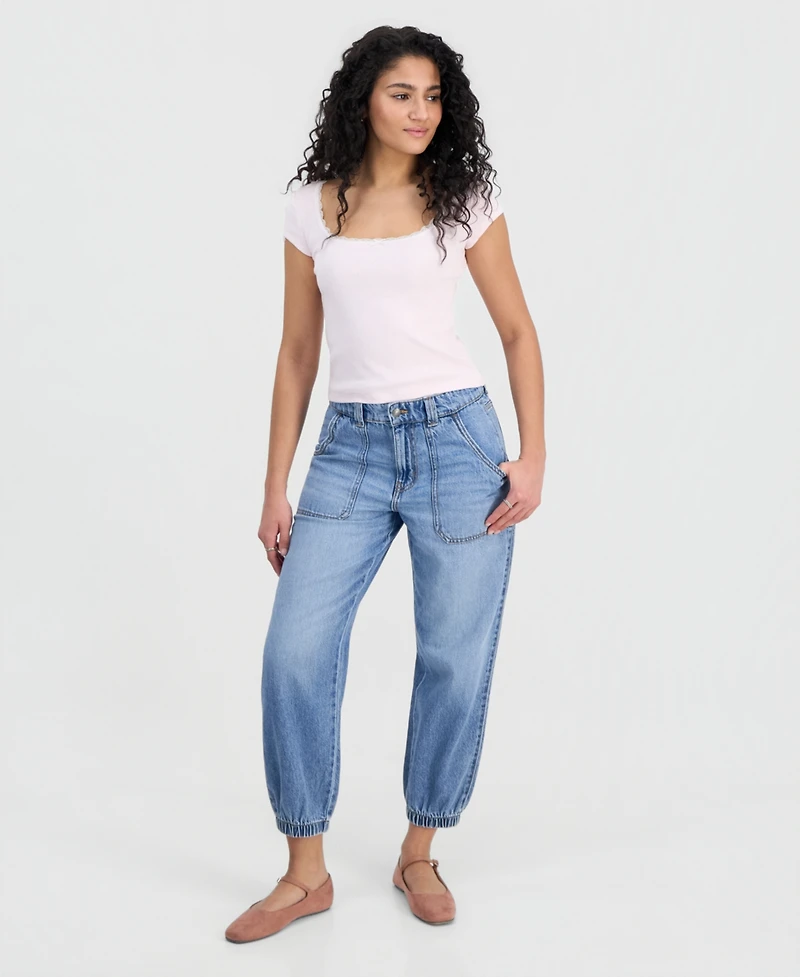 Celebrity Pink Juniors' High Rise Denim Joggers