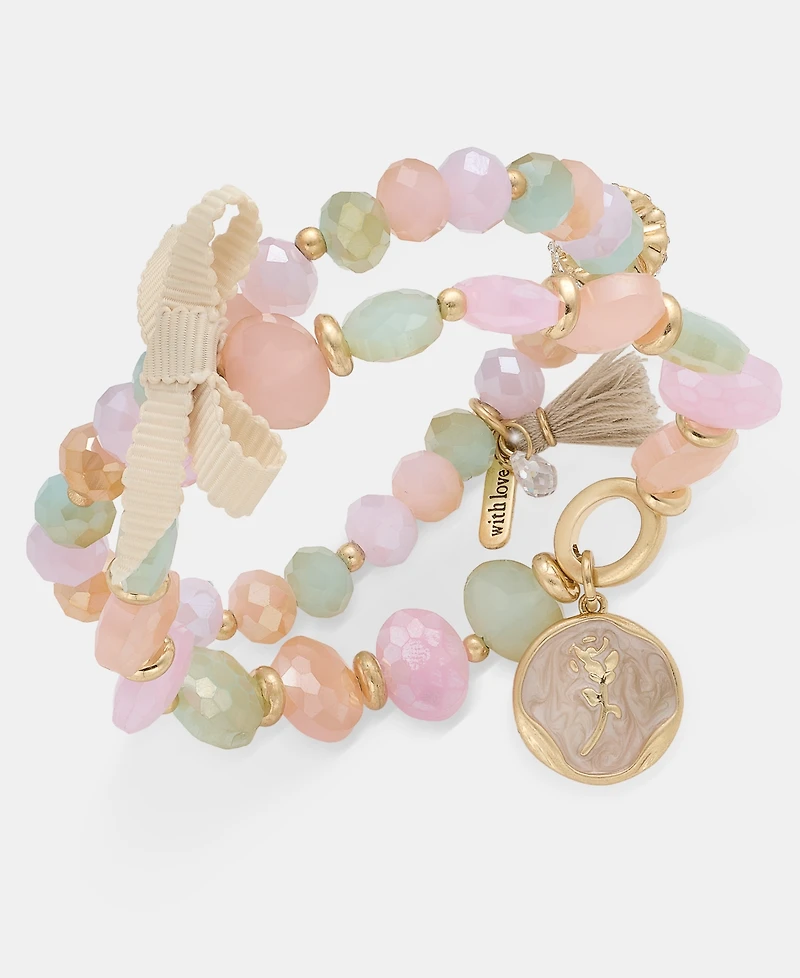 lonna & lilly Gold-Tone Multi Bead Stretch Bracelet