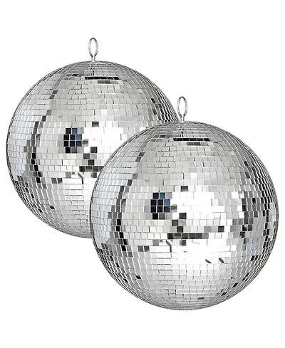 Yescom 2PCS 12" Large Disco Ball Mirror Big Hanging Glass Decor for 70s 80s Party Events Wedding Dj Dance Club Stage Lighting Silver