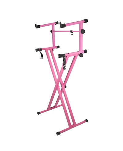 5 Core 2 Tier Keyboard Stand Combo Heavy Duty Adjustable Piano Stand with Extension Arm