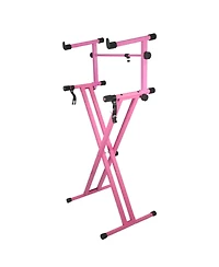 5 Core 2 Tier Keyboard Stand Combo Heavy Duty Adjustable Piano Stand with Extension Arm