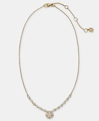 Marchesa Cubic Zirconia Flower Pendant Necklace, 16" + 3" extender