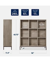 Best Choice Products Elevated 9-Cube Storage Organizer, 11in Shelf, Bookcase, Display w/ Metal Legs