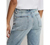 Good American Women's Icon Straight Diamond Details Jeans