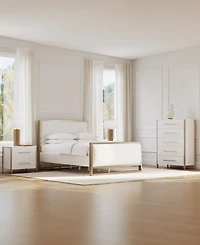 Furniture Emila 3-Pc. Upholstered Full Bedroom Set Bed, 2-Drawer Nightstand and Chest