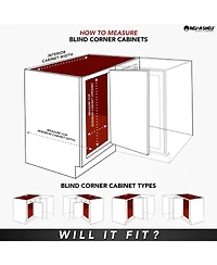 Rev-a-Shelf Pullout Corner Cabinet Organizer w/ Soft-close Three-Tier, 5PSP3-15SC-cr