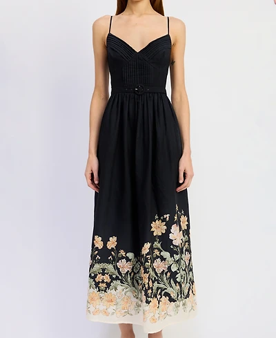 En Saison Women's Iris V-Neck Midi Dress