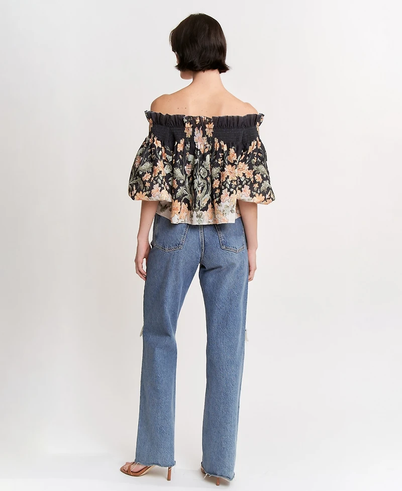 En Saison Women's Iris Off-The-Shoulder Trapeze Top