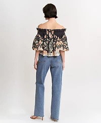 En Saison Women's Iris Off-The-Shoulder Trapeze Top