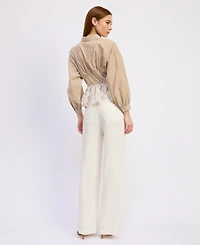 En Saison Women's Juliette Spread Collar Top