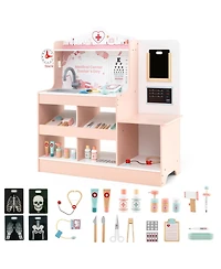 Skonyon Wooden Doctor Playset with 24 Accessories and Storage