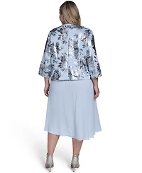 Jessica Howard Plus 3/4-Sleeve Jacket & Sleeveless Midi Dress