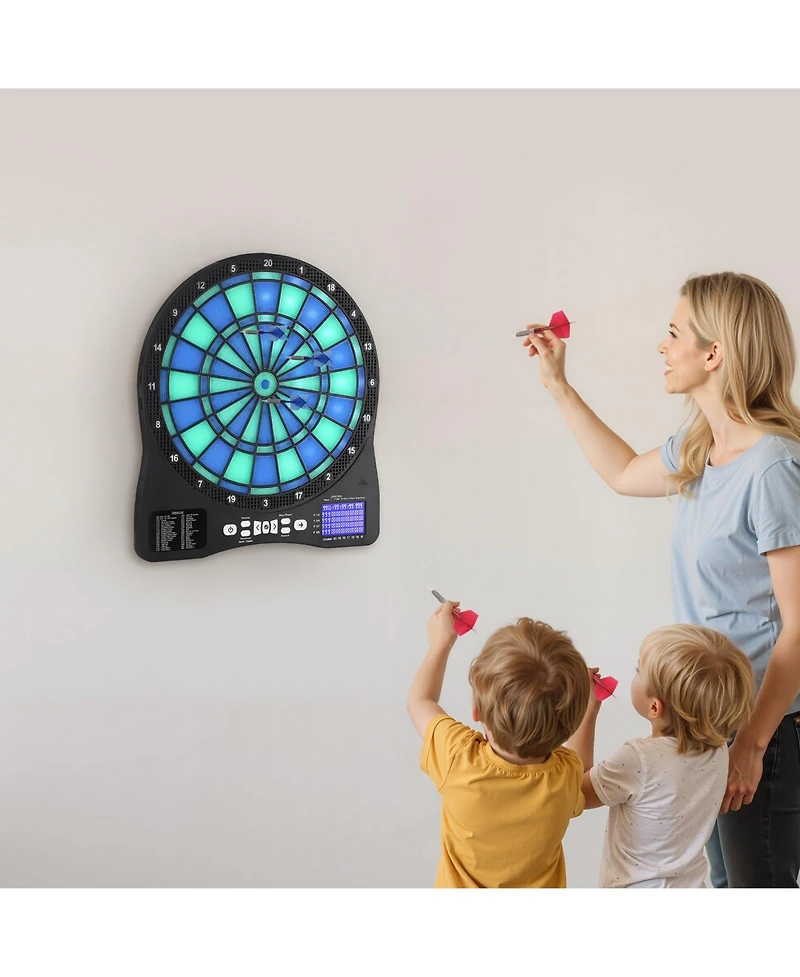 Sugift Electronic Dartboard Led Target with 48 Games and 500 Variations for 8 Players