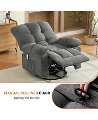 sumyeg Swivel Massage Recliner with Vibration Lumbar Heating Rocker and Usb Port