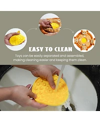 Nocciola Bear Circus Toy Licking Mat plus Snuffle Mat, Hide and Seek Toy set, 6 in 1 Squeaky Toy Set for Cats & Dogs