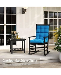 Outsunny Wood Rocking Chair, Wooden Porch Rocker, Rustic