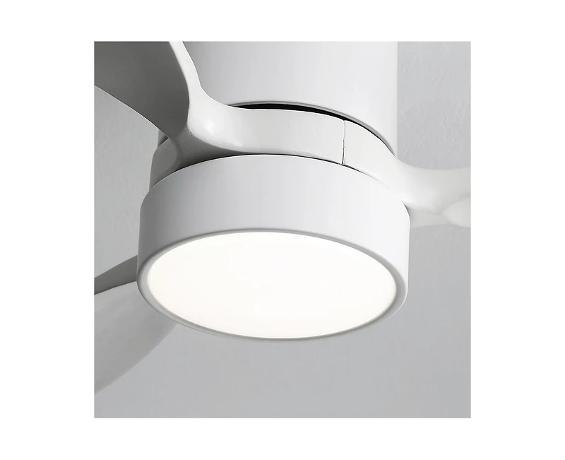 Sofucor 52-inch Classic White 3-Blade Flush Mount Light Ceiling Fan with Remote Control and Supporting Mobile Device Connection