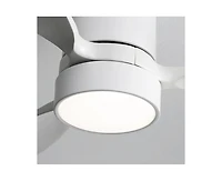 Sofucor 52-inch Classic White 3-Blade Flush Mount Light Ceiling Fan with Remote Control and Supporting Mobile Device Connection