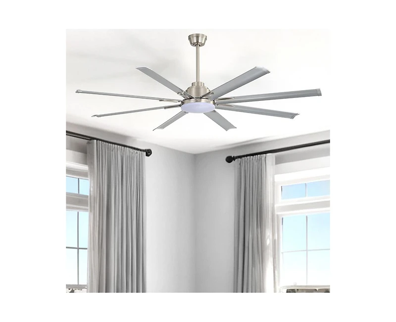 Sofucor 84-inch Standard Industrial 8-Blade Led Ceiling Fan with Remote and Intelligent Control and Voice Function