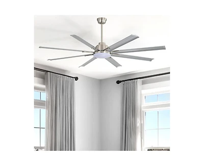 Sofucor 84-inch Standard Industrial 8-Blade Led Ceiling Fan with Remote and Intelligent Control and Voice Function